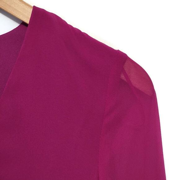 1 State V Neck Long Sleeve Smock Waist Pink Blouse Workwear Office  Size XS - Picture 5 of 13